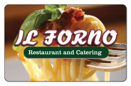 il forno logo on a background of pasta on a fork